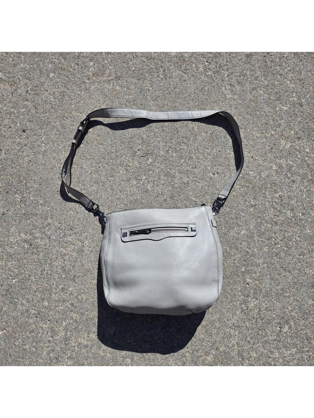 Rebecca Minkoff Pebbled Leather Gray Shoulder Bag - Picture 1 of 6